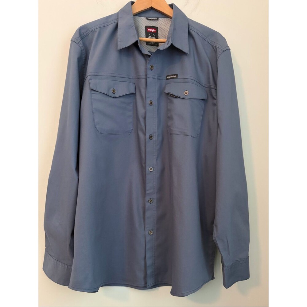 Wrangler XL Outdoor Long Sleeve Button Down Utility Shirt‎ UPF 30+ Regular Fit - Picture 10 of 16
